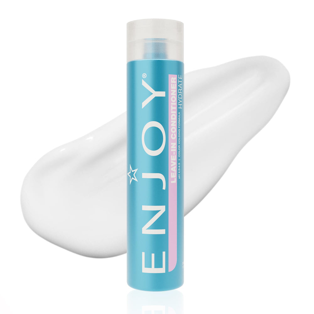 Enjoy Leave-In Bottle Pour provides lightweight hydration for dry hair.