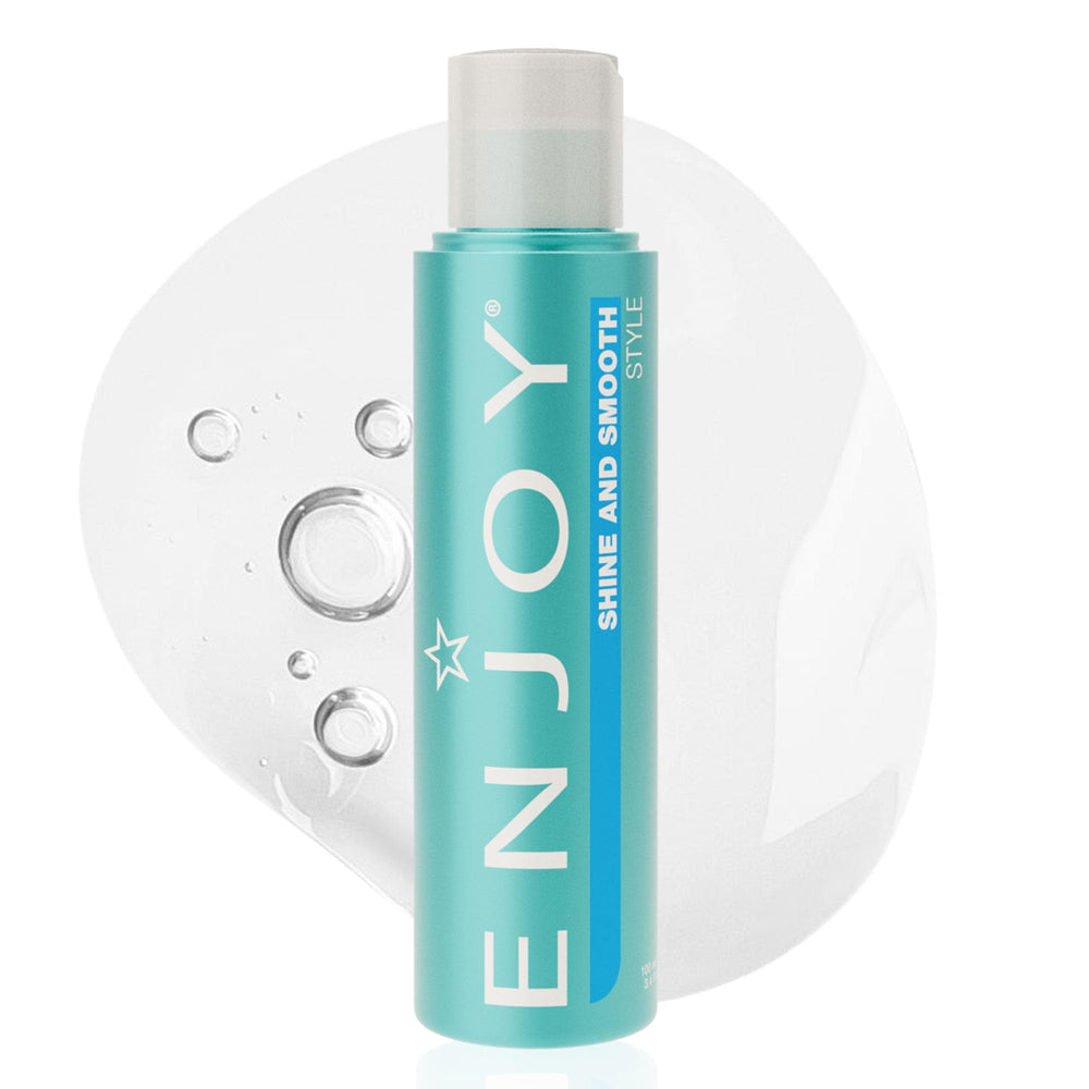 Enjoy Shine & Smooth: botella-vertido para control del frizz y brillo sedoso.