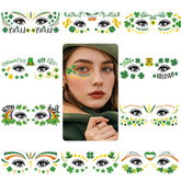 Enjoyard tatuajes San Patricio, trébol en la cara, ideal para fiestas y celebraciones.