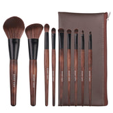 ENZO KEN bamboo makeup brushes set with case for travel and precision.