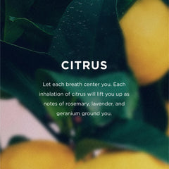 EO deodorant spray citrus bottle label close-up highlighting organic formula.