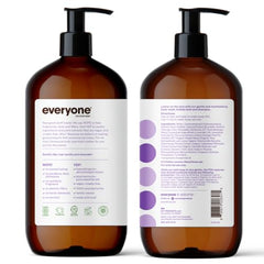 Jabón EO 3 en 1 vainilla lavanda, dispensador para duchas rápidas y limpias.