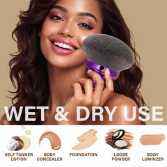 Wide-headed brush ideal for self-tanner and sunscreen on larger areas.