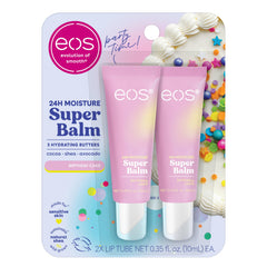 Bálsamo labial eos 24h con sabor pastel de cumpleaños para labios suaves.