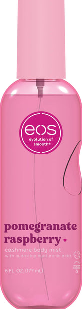 EOS Cashmere Body Mist bottle front for fruity fragrance on skin and hair