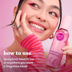 Hair use of EOS mist providing light aroma and hydration
