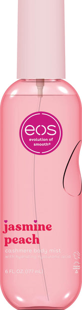 EOS Cashmere Body Mist Jasmine Peach bottle for everyday floral fragrance.
