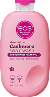 eos Cashmere gel de baño Granada y Frambuesa en botella, ideal para empezar el día