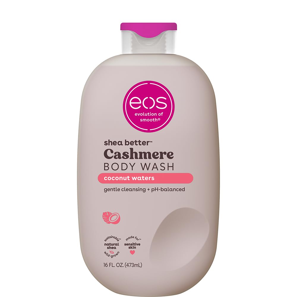 eos Cashmere Gel de baño Aguas de Coco: botella visible y hidratación suave para piel sensible