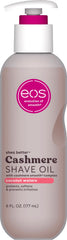 eos Cashmere Shave Oil Coconut Waters bottle offers smooth glide for sensitive skin