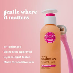 eos Cashmere Shave Oil glycerin moisture for softer, more comfortable skin