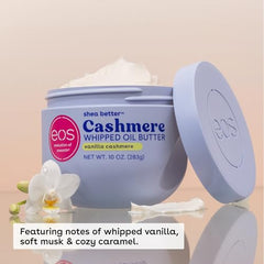 Textura espesa de eos Cashmere Whipped Oil Butter que se funde al aplicar.