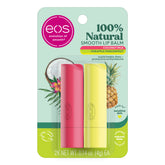 EOS coconut milk lip balm tube provides lasting moisture and tropical flavor.