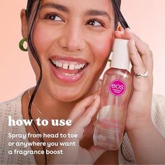 Hair mist application with EOS Coconut Waters