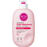 Loción corporal eos con karité jazmín durazno, hidratación suave para la piel