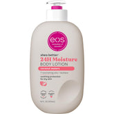 EOS Shea Better Body Lotion Coconut Waters with pump top for quick absorption.