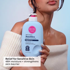 Loción eos Shea Better Skin: etiqueta NEA aprobada para piel sensible.