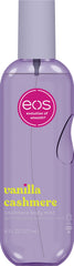eos Vanilla Cashmere Body Mist bottle with inviting fragrance and light hydration.