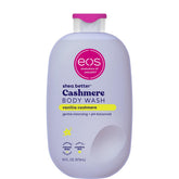 eos Vanilla Cashmere body wash bottle shot highlighting creamy lather and inviting scent