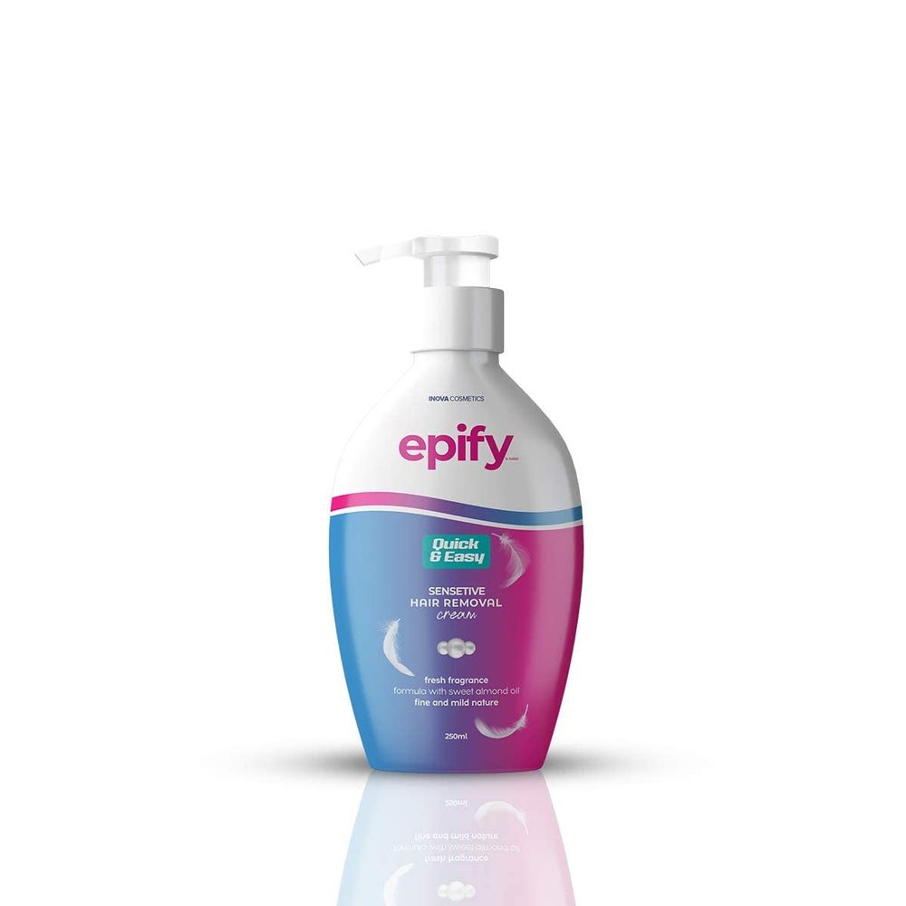 Epify by bubbly intimate hair removal cream bottle for convenient at-home use.