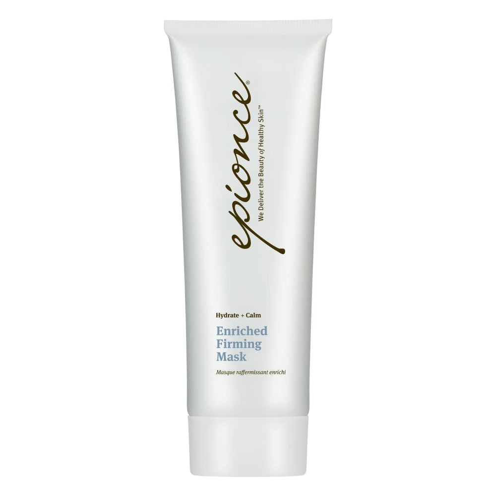 Epionce Enriched Firming Mask packaging closeup highlighting premium hydration for all skin types.