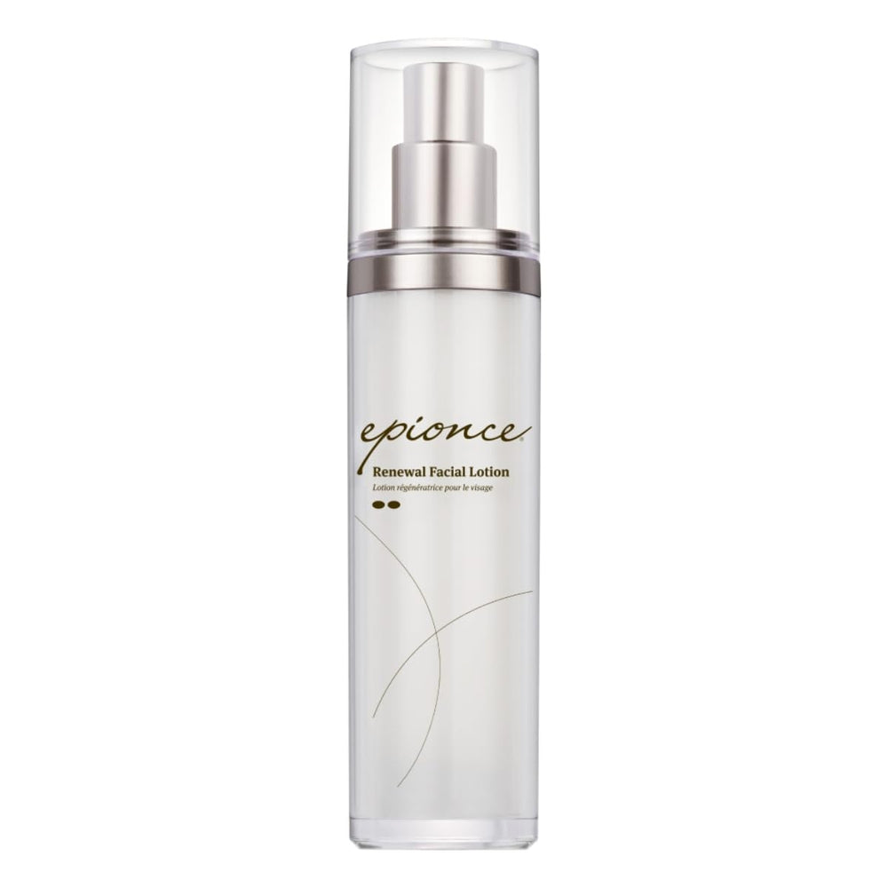Epionce Renewal Facial Lotion bottle shows its lightweight hydration benefits for normal to combination skin
