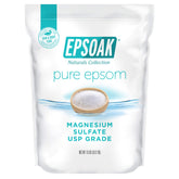 Epsoak Epsom Salt 19 lb bag, front view, ideal for home spa routines.