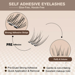 EPUDY FIHSALA no-stem lash clusters worn on eye for natural blend.
