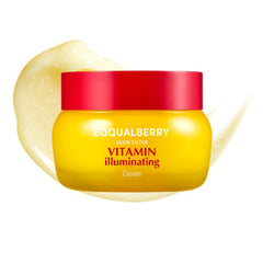 EQQUALBERRY crema iluminadora con vitamina C en bote para iluminación suave