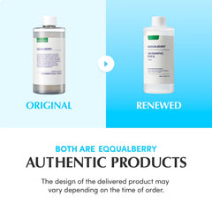 EQQUALBERRY Swimming Pool Toner bottle label shows gentle, skin-friendly exfoliation.