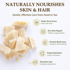 Era of Nature Cocoa Butter Raw on hands or hair demonstrates gentle daily care.