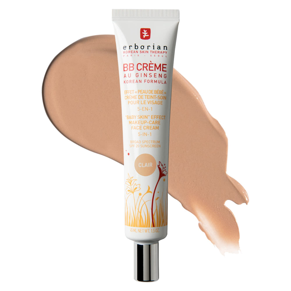 Erborian BB Cream Fair Clair bottle shows a lightweight, breathable finish.
