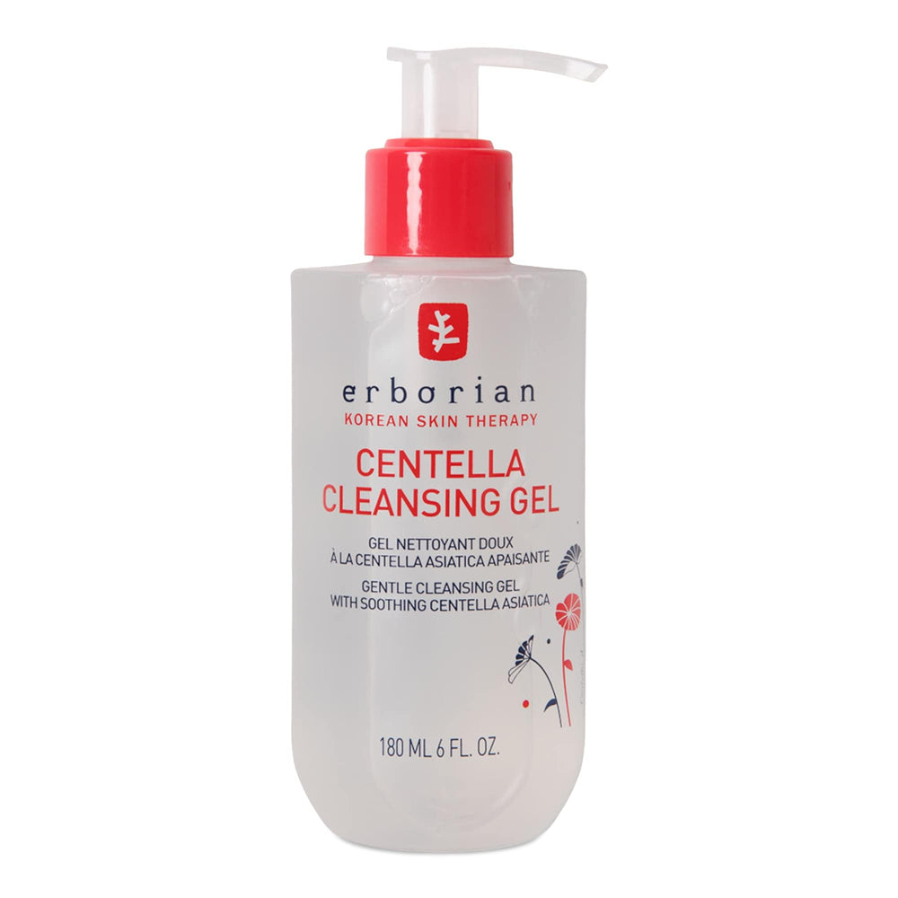 Erborian Centella Cleansing Gel bottle showing gentle daily cleanse for balanced skin.