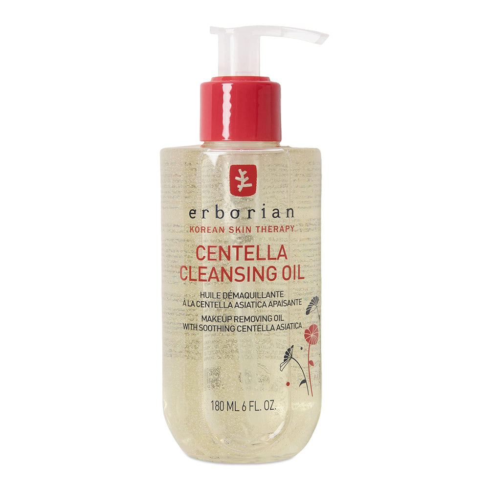 Erborian Centella Cleansing Oil with water activation for effortless makeup removal.