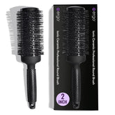 ERGO Ceramic Ionic Round Brush blowout closeup for salon-quality results.