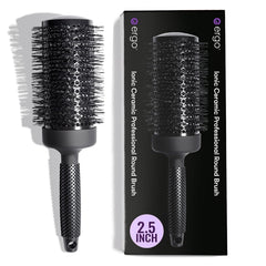 ERGO ER65 ceramic round brush with 2.5-inch barrel for salon blowouts