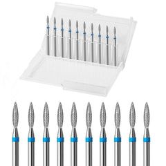 ERUIKA diamond flame cuticle bit set for precise cuticle work and dead-skin removal