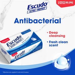 Escudo Ultra-Protect lather closeup showing rich foam and thorough cleansing.