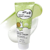 Esfolio crema de manos con mucina de caracol – foco en tubo, hidratación profunda.