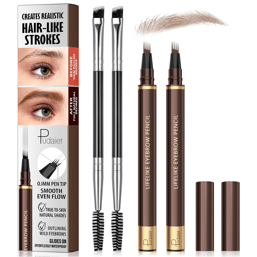 Espoce lápiz cejas 4 puntas para trazos naturales de alta precisión.