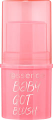 essence Baby Got Blush Stick peach shade swatch on cheek