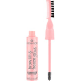 essence brow lift & freeze glue packaging close-up shows vegan, cruelty-free status.