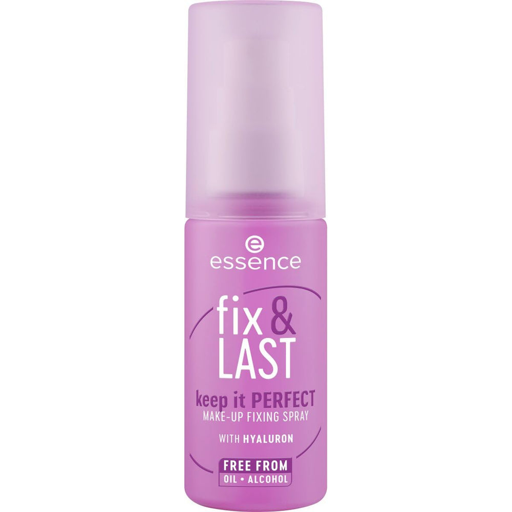essence Fix & Last bottle close-up showing weightless setting for all-day wear
