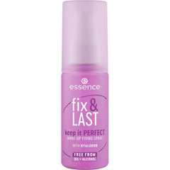 essence Fix & Last bottle close-up showing weightless setting for all-day wear