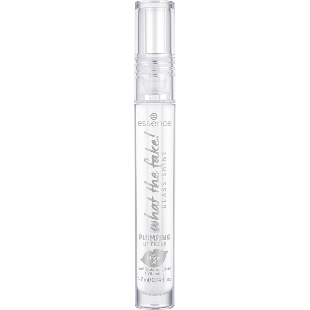essence What the Fake! Glass Shine Lip Filler ginger oil for plump, hydrated lips.