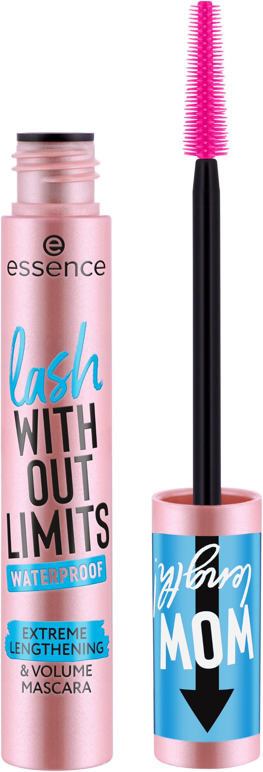 essence Lash Without Limits elastomer wand closeup showing precise lash coating