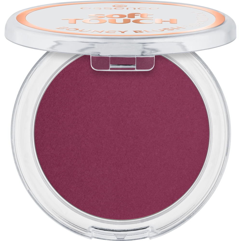 essence Soft Touch Bouncy Blush compact closeup showing creamy texture for easy application