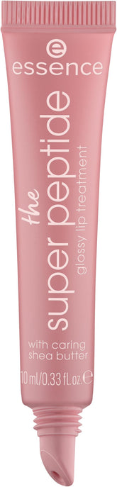 Essence The Super Peptide Glossy Lip Treatment tube close-up for hydration.