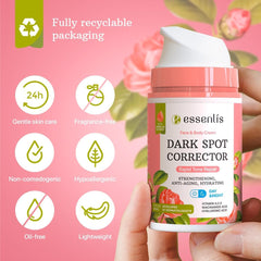 ESSENLIS dark spot remover knees elbows shows improved texture and even tone.