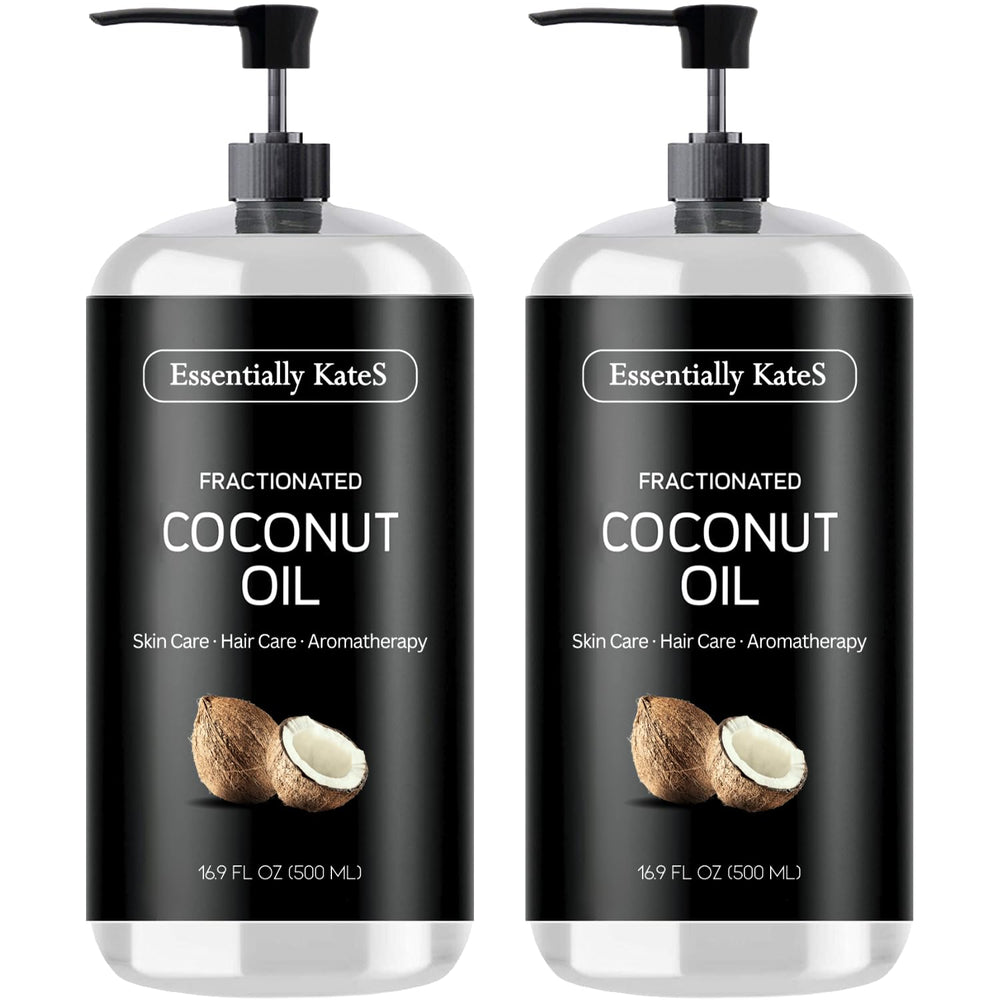 Essentially KateS aceite de coco fraccionado, botella frontal, aroma neutro para piel y cabello.